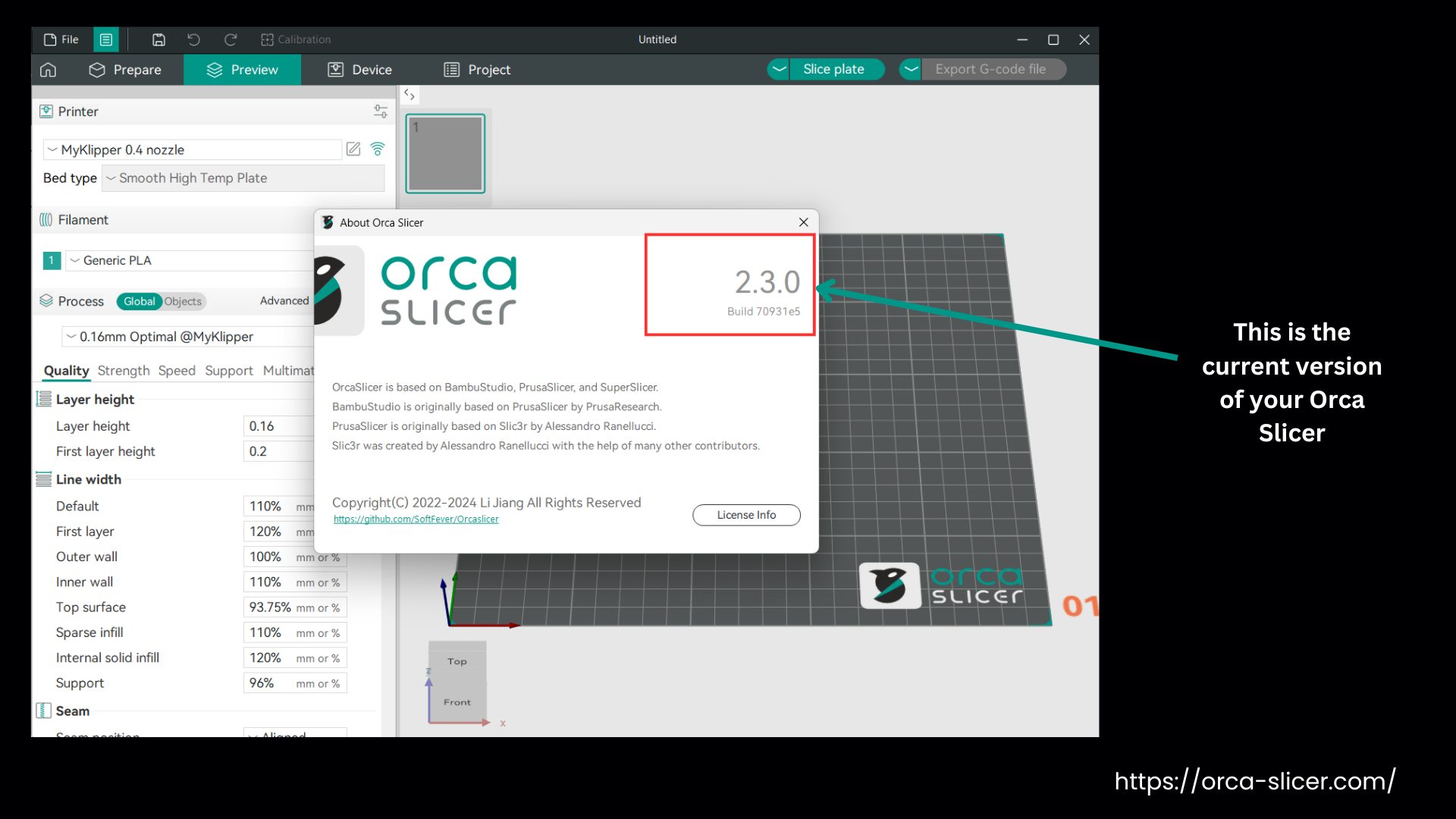 Check Orca Slicer Current Version Step - 2
