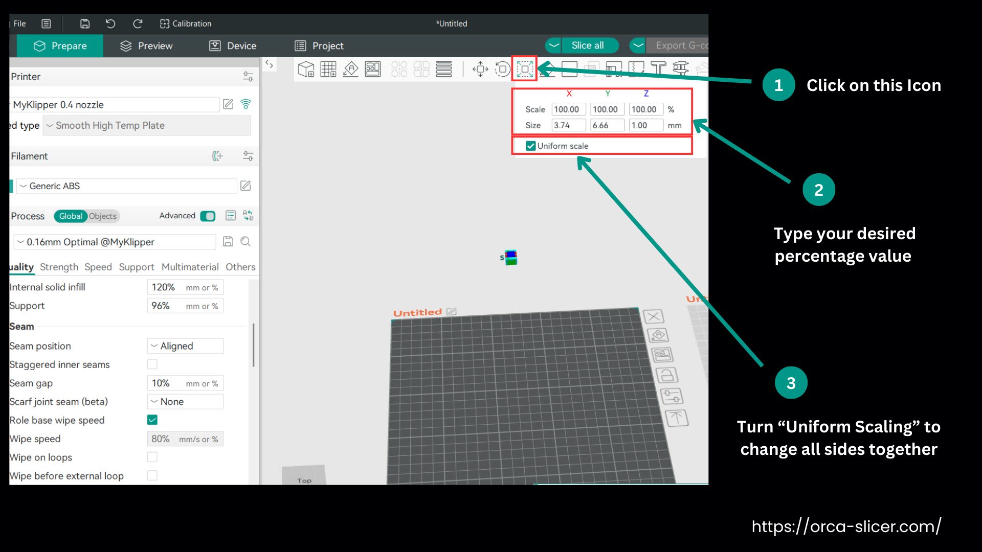 Shrink or Scale in Orca Slicer