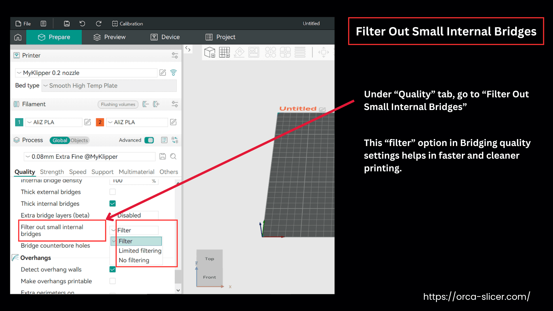 Filter Out Small Internal Bridges